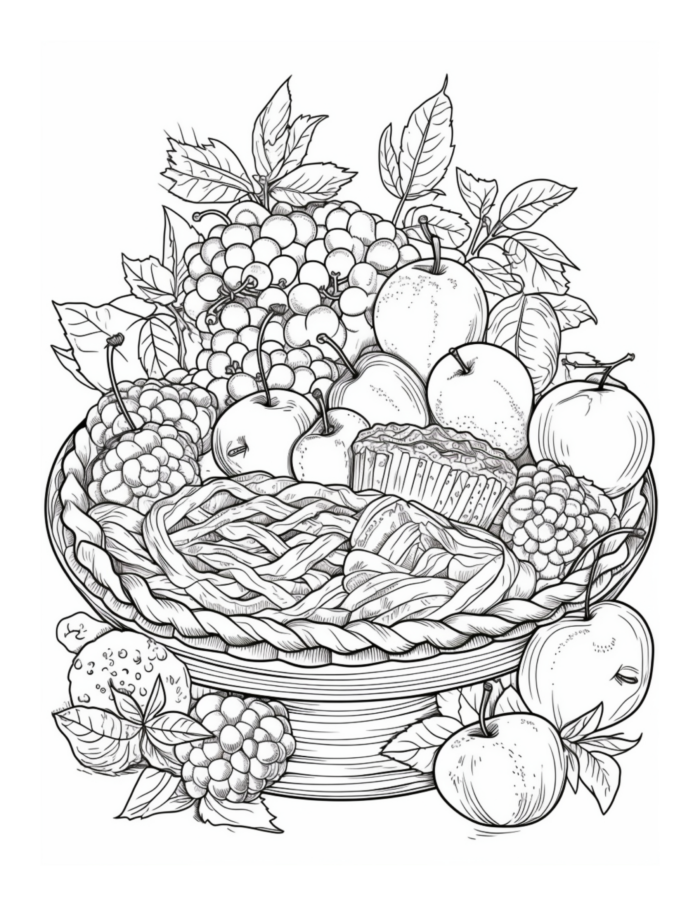 Free Pie Dessert Coloring Page