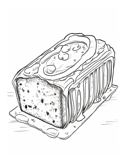 Free Raisin Bread Dessert Coloring Page