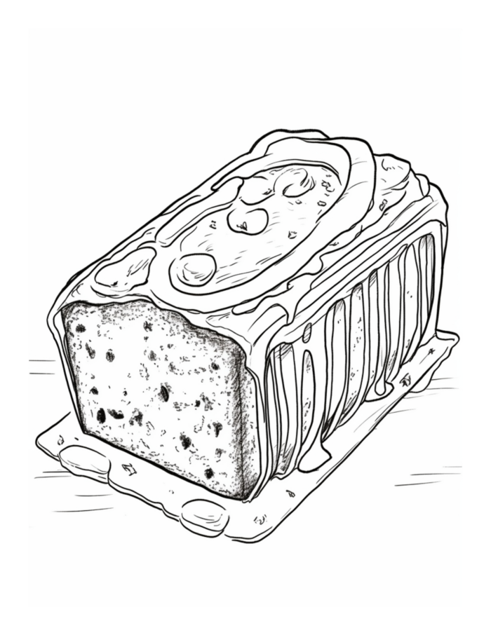 Free Raisin Bread Dessert Coloring Page