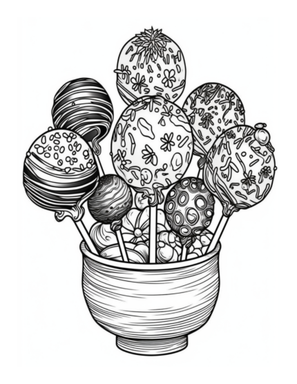 Free Dessert Coloring Page 3