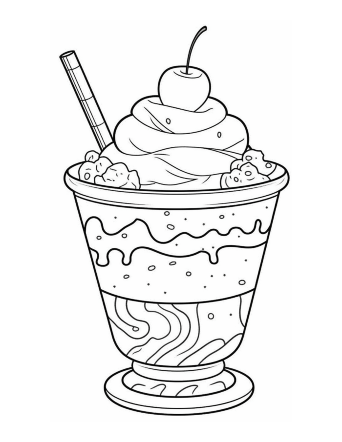 Free Dessert Coloring Page 37