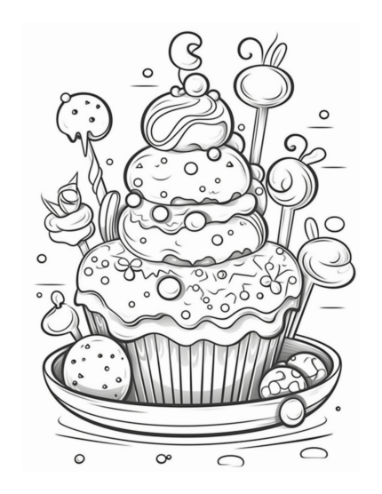 Free Dessert Coloring Page 41