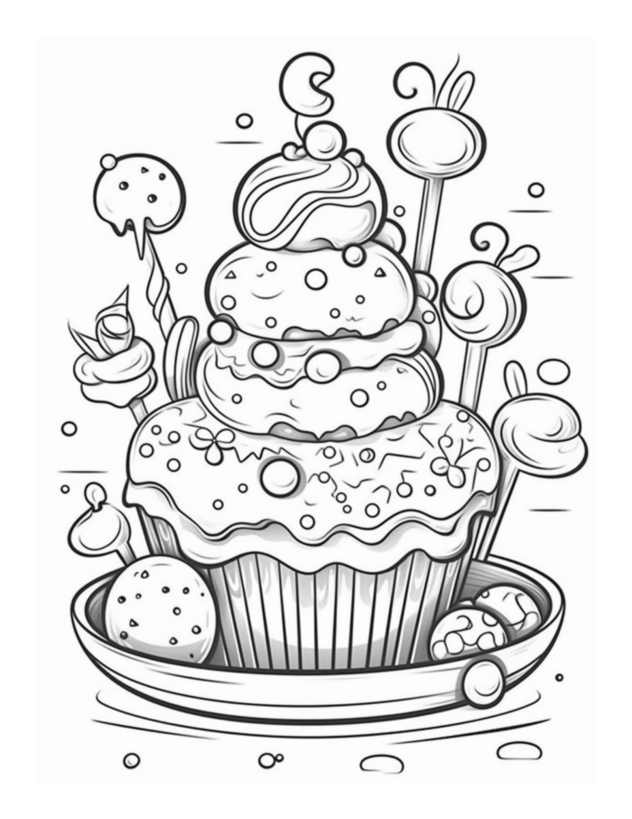 Free Dessert Coloring Page 41