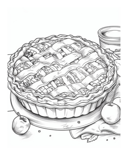 Free Apple Pie Dessert Coloring Page: Savor the Sweetness
