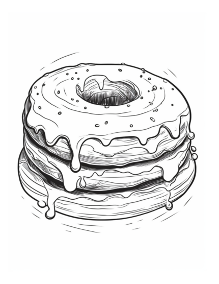 Free Doughnuts Dessert Coloring Page 47