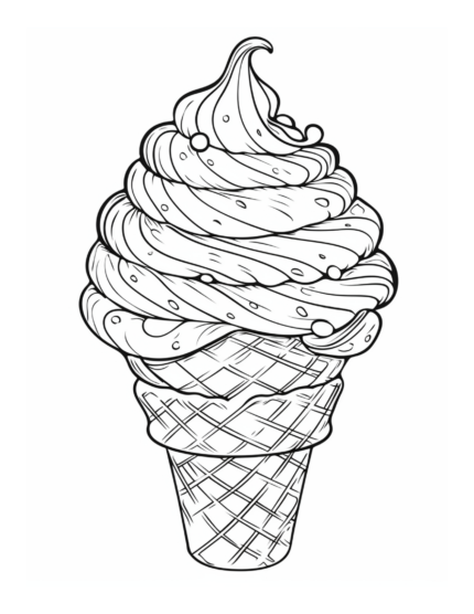 Free Ice Cream Dessert Coloring Page 53