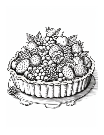 Free Berry Pie Coloring Page