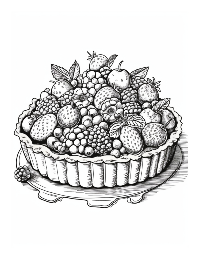 Free Berry Pie Coloring Page