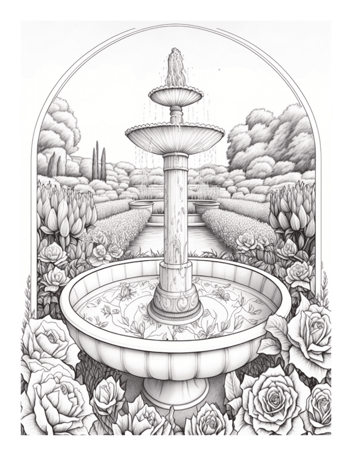 Free Flower Garden Coloring Page 15