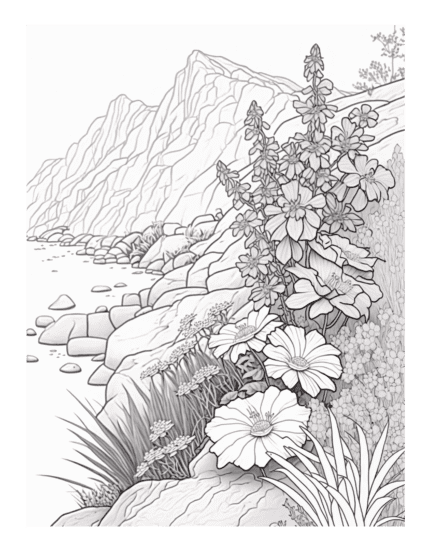 Free Flower Garden Coloring Page 9