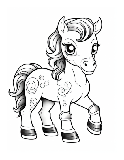 Free Horse Coloring Page 1