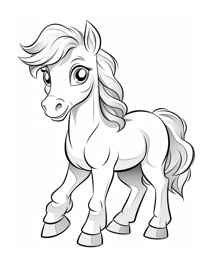 Free Horse Coloring Page 10