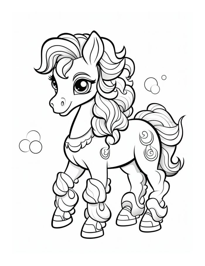 Free Cartoon Horse Coloring Page