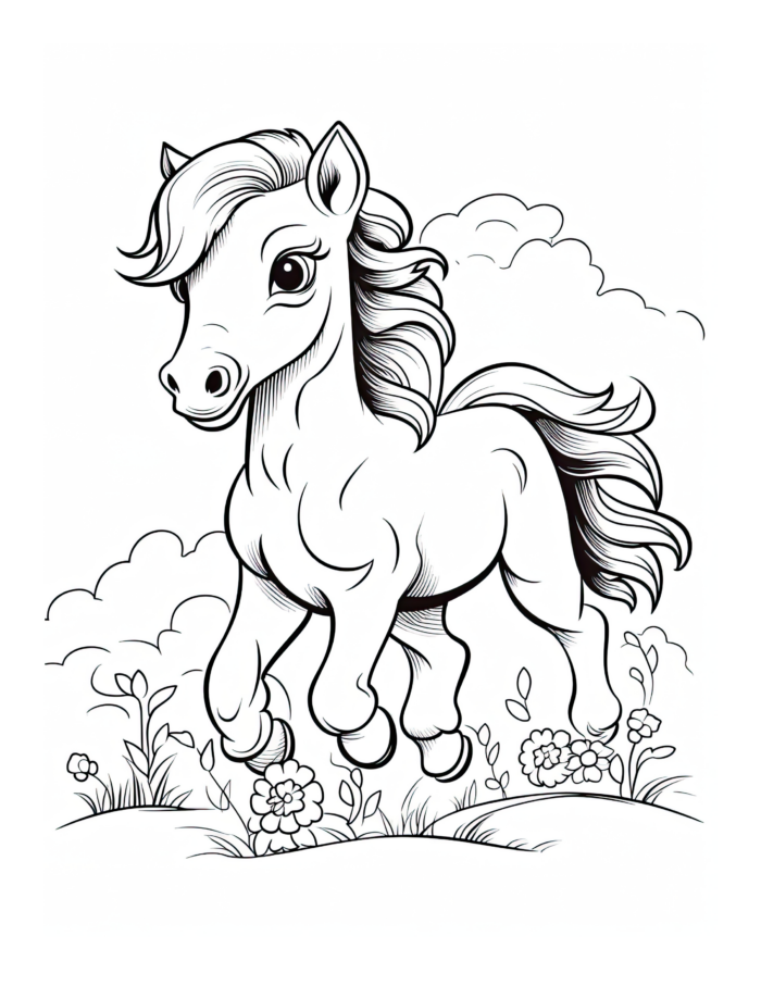 Free Horse Coloring Page 8
