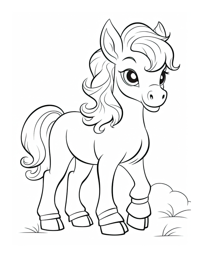 Free Horse Coloring Page 9