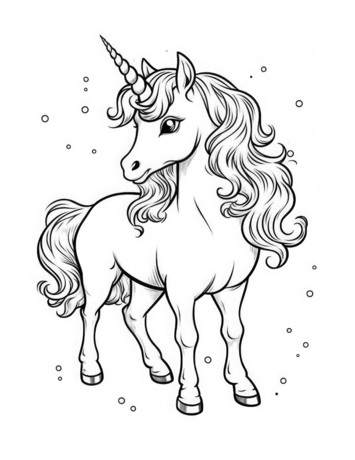Whisper Unicorn Coloring Page
