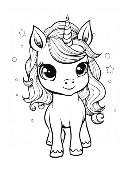 Stardust Unicorn Coloring Page