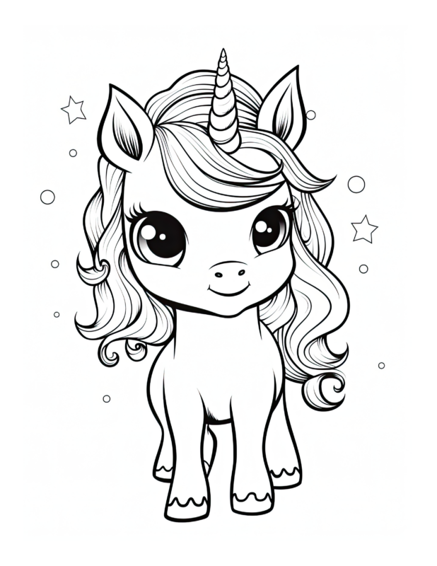 Stardust Unicorn Coloring Page