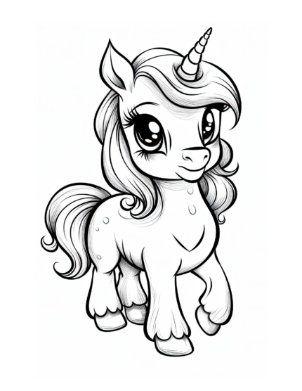 Crystal Unicorn Coloring Page