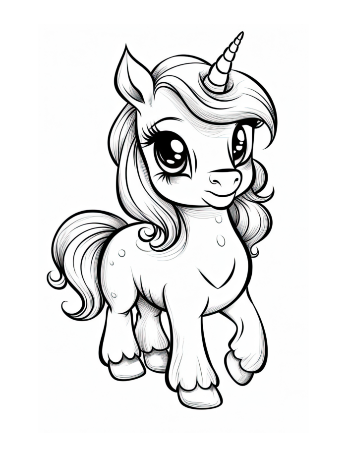 Crystal Unicorn Coloring Page