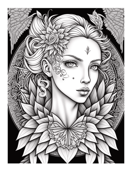Free Mystical Women Coloring Page