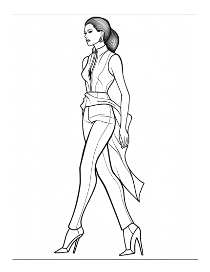Free Adult Fashion Coloring Page 19