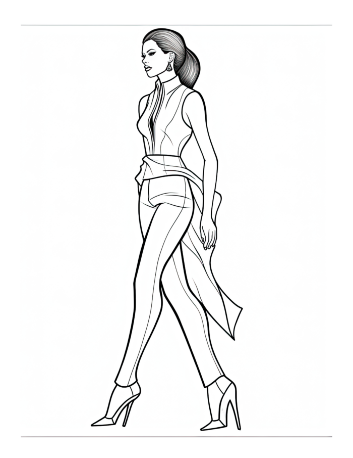 Free Adult Fashion Coloring Page 19