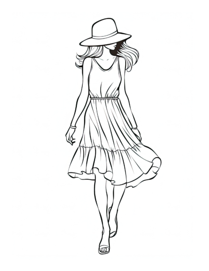 Free Adult Fashion Coloring Page 21