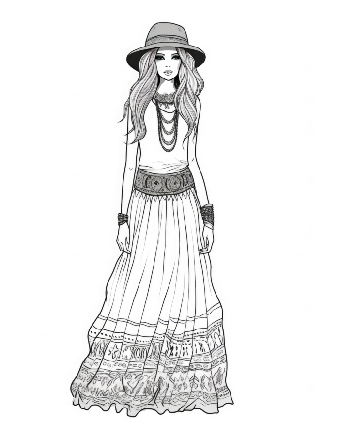 Free Adult Fashion Coloring Page