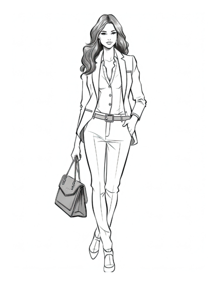 Free Adult Fashion Coloring Page 25