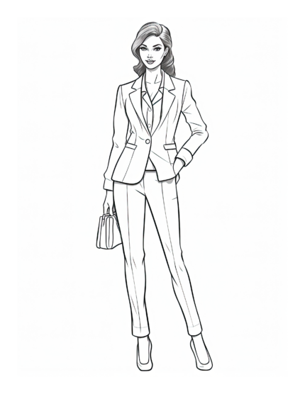 Free Adult Fashion Coloring Page 27