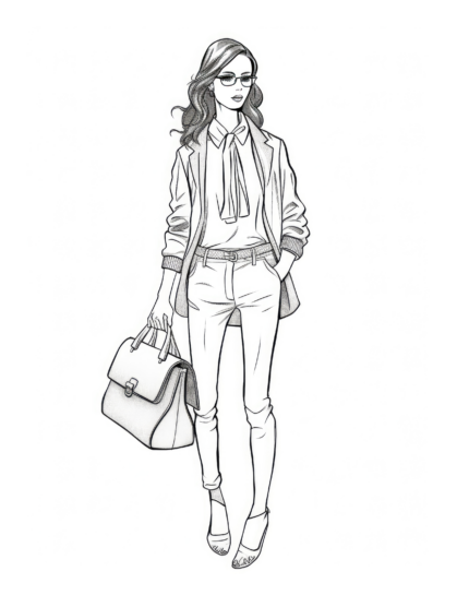 Free Adult Fashion Coloring Page 29