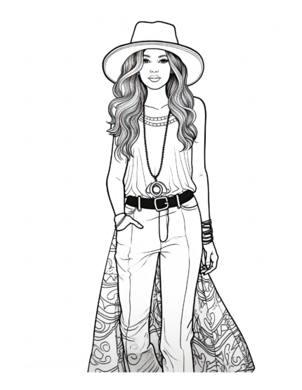 Free Adult Fashion Coloring Page 31