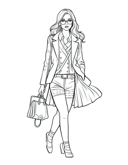 Free Adult Fashion Coloring Page 33