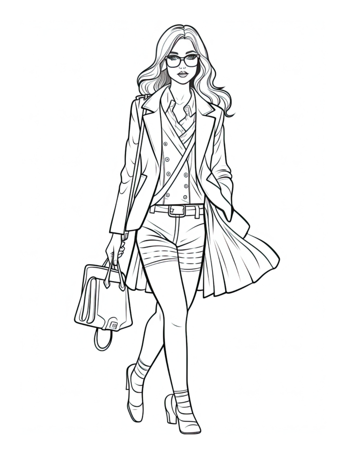 Free Adult Fashion Coloring Page 33