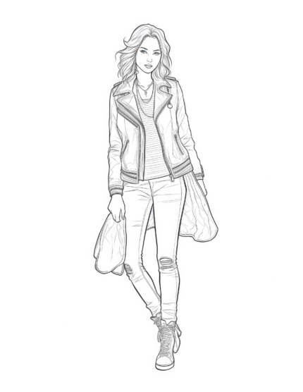 Free Adult Fashion Coloring Page 37