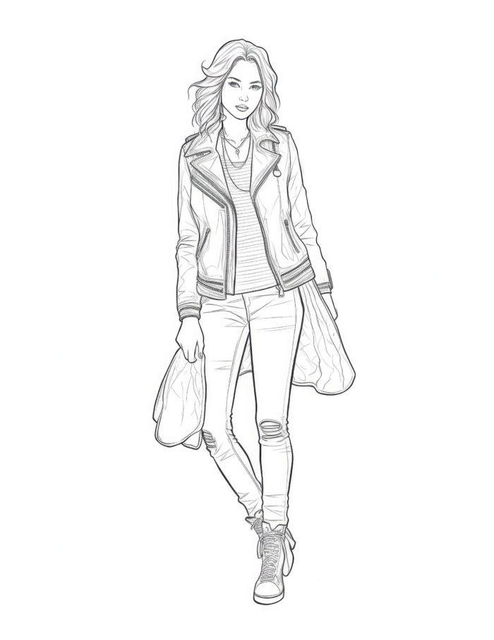 Free Adult Fashion Coloring Page 37