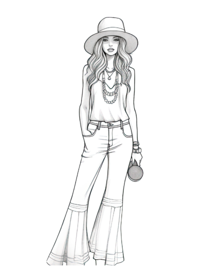 Free Adult Fashion Coloring Page 41