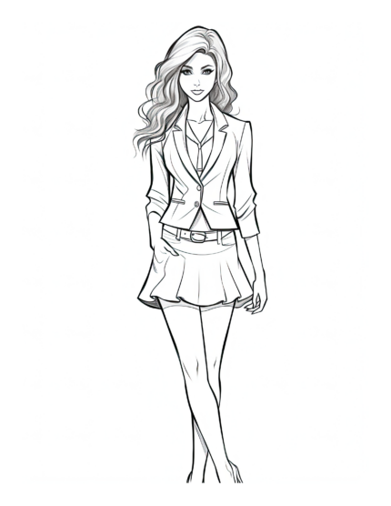 Free Adult Fashion Coloring Page 45