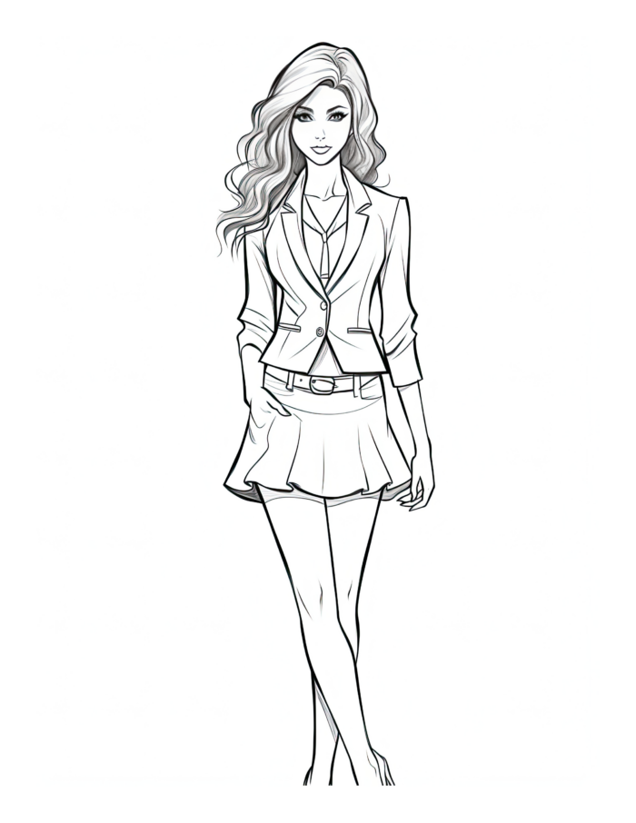 Free Adult Fashion Coloring Page 45