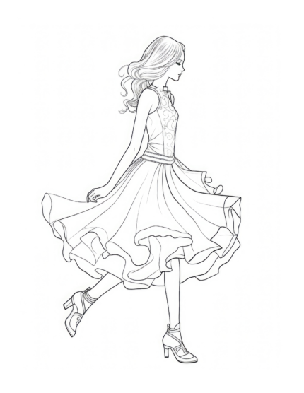 Free Adult Fashion Coloring Page 47