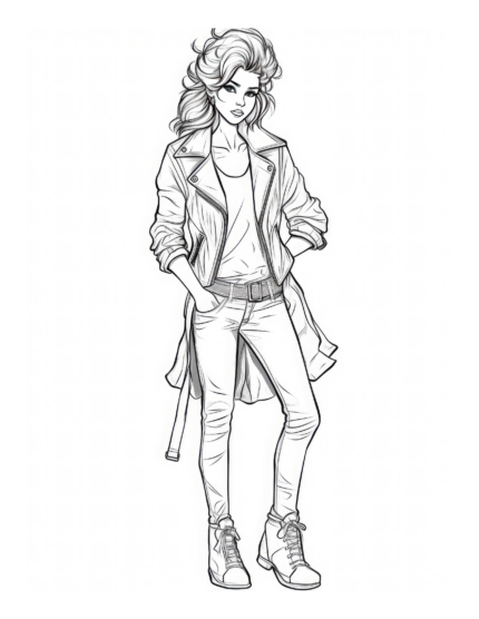 Free Adult Fashion Coloring Page 51