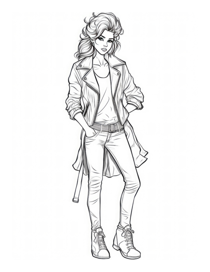 Free Adult Fashion Coloring Page 51