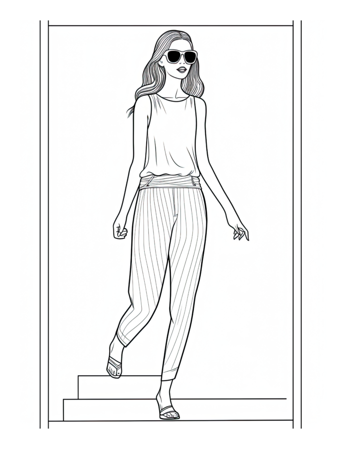 Free Adult Fashion Coloring Page 53