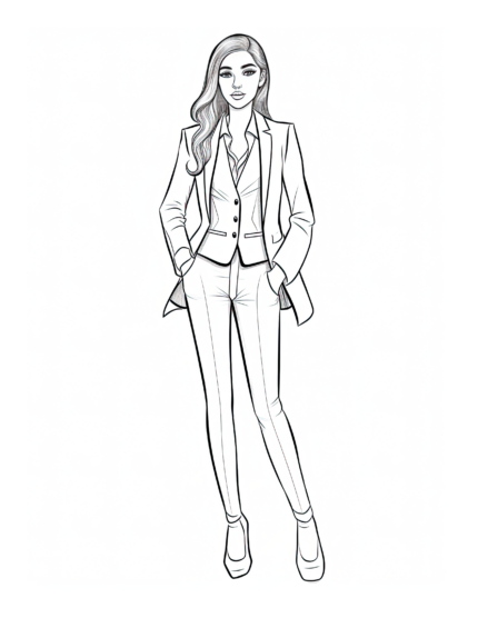 Free Adult Fashion Coloring Page 57