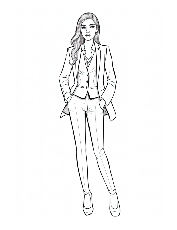 Free Adult Fashion Coloring Page 57