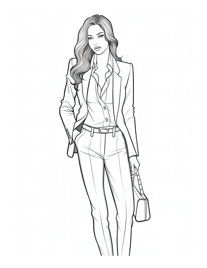 Free Adult Fashion Coloring Page 61