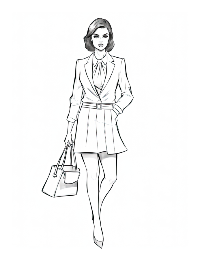 Free Adult Fashion Coloring Page 63