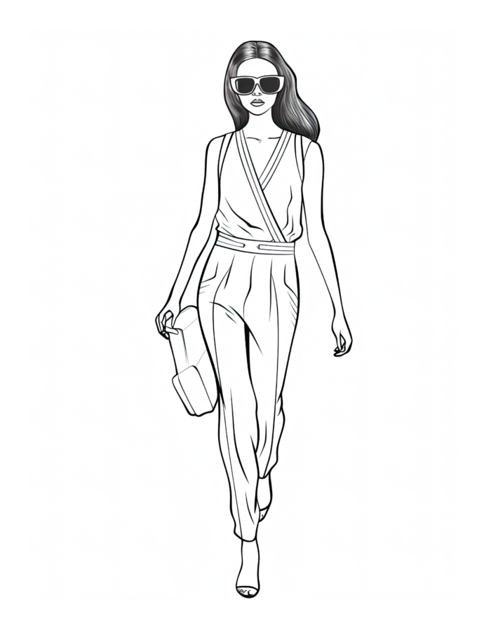 Free Adult Fashion Coloring Page 65