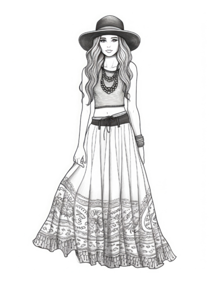 Free Adult Fashion Coloring Page 67
